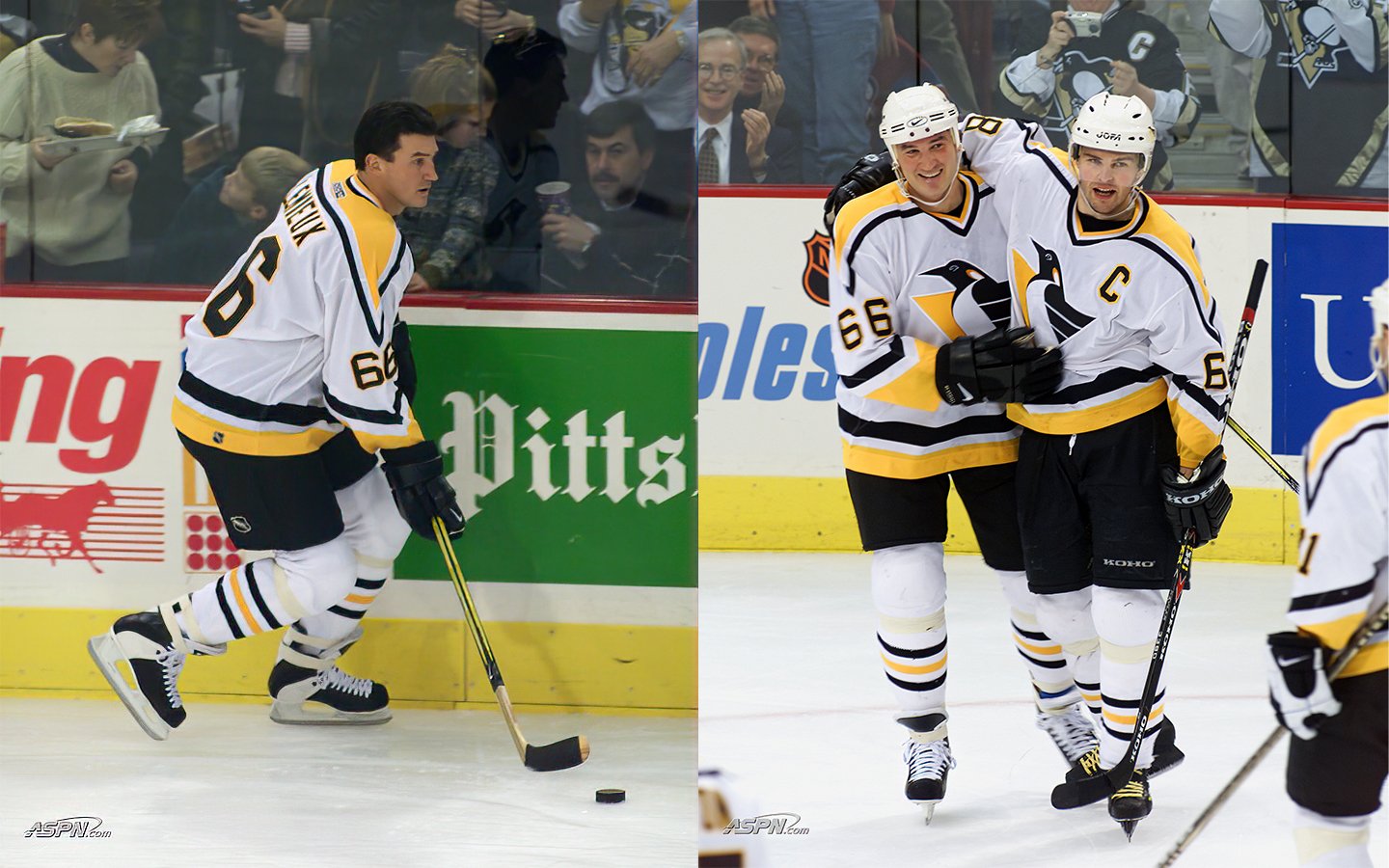 Mario Lemieux & Jaromir Jagr Mario Lemieux returns to the ICE in 2000; also pictured is Jaromir Jagr.